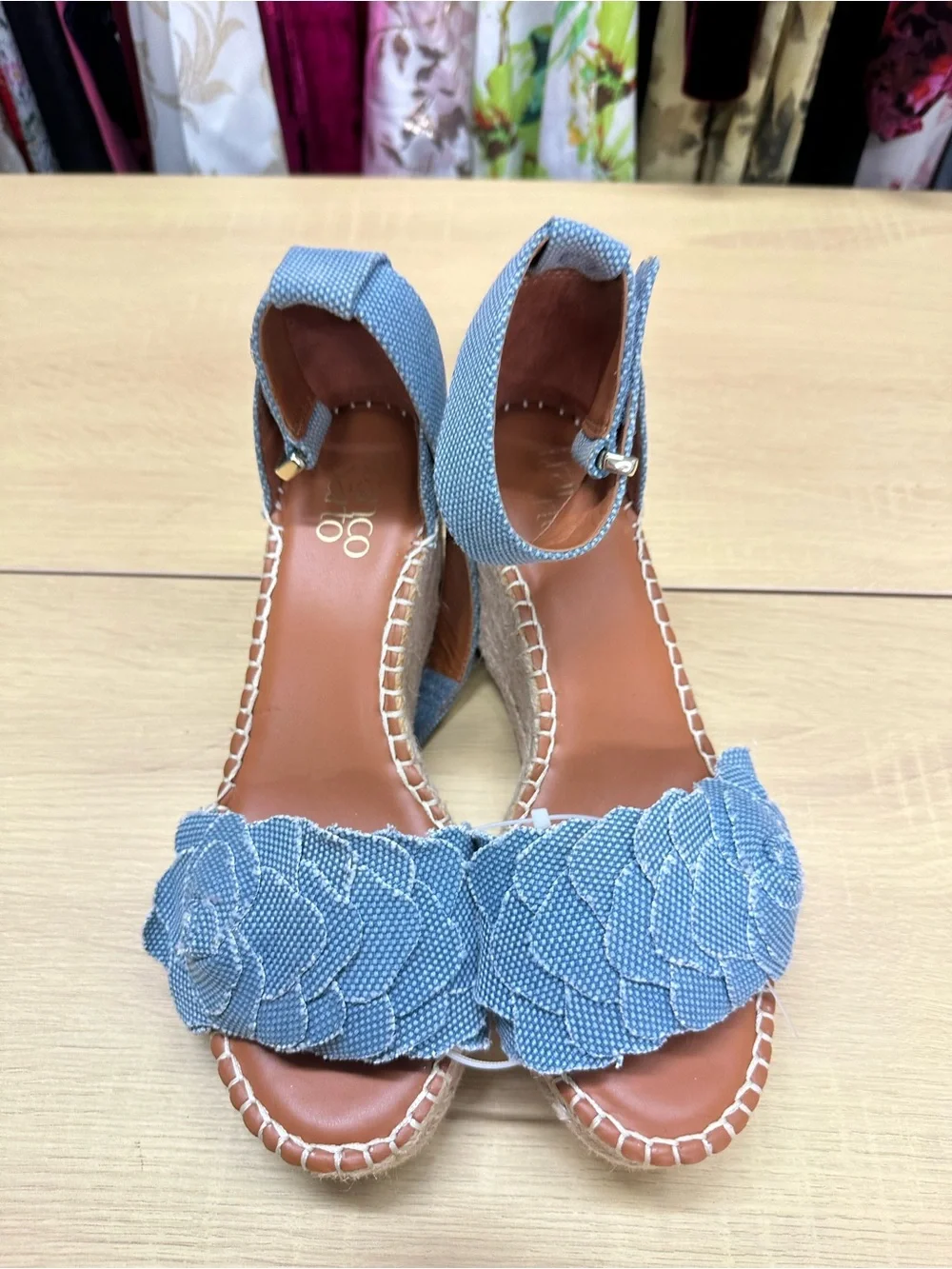Franco Sarto Blue Espadrilles Size 6 EUC